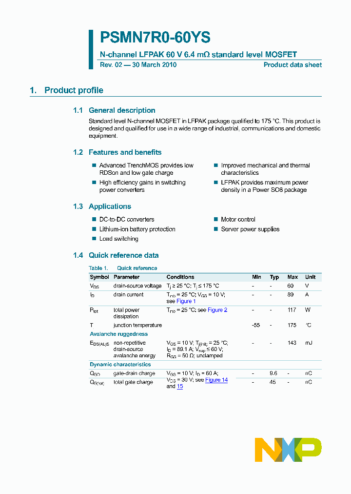 PSMN7R0-60YS_5003629.PDF Datasheet