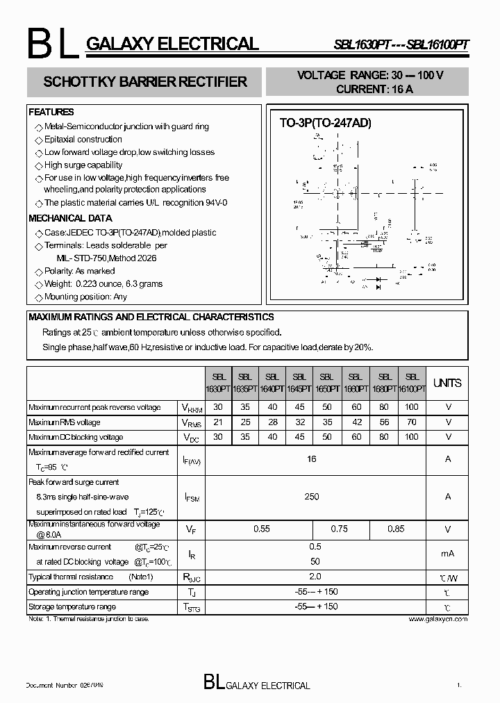 SBL16100PT_5003634.PDF Datasheet