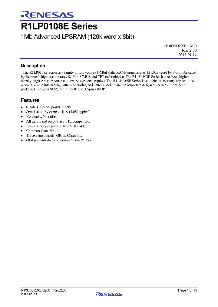 R1LP0108ESP-5SIB0_5003667.PDF Datasheet