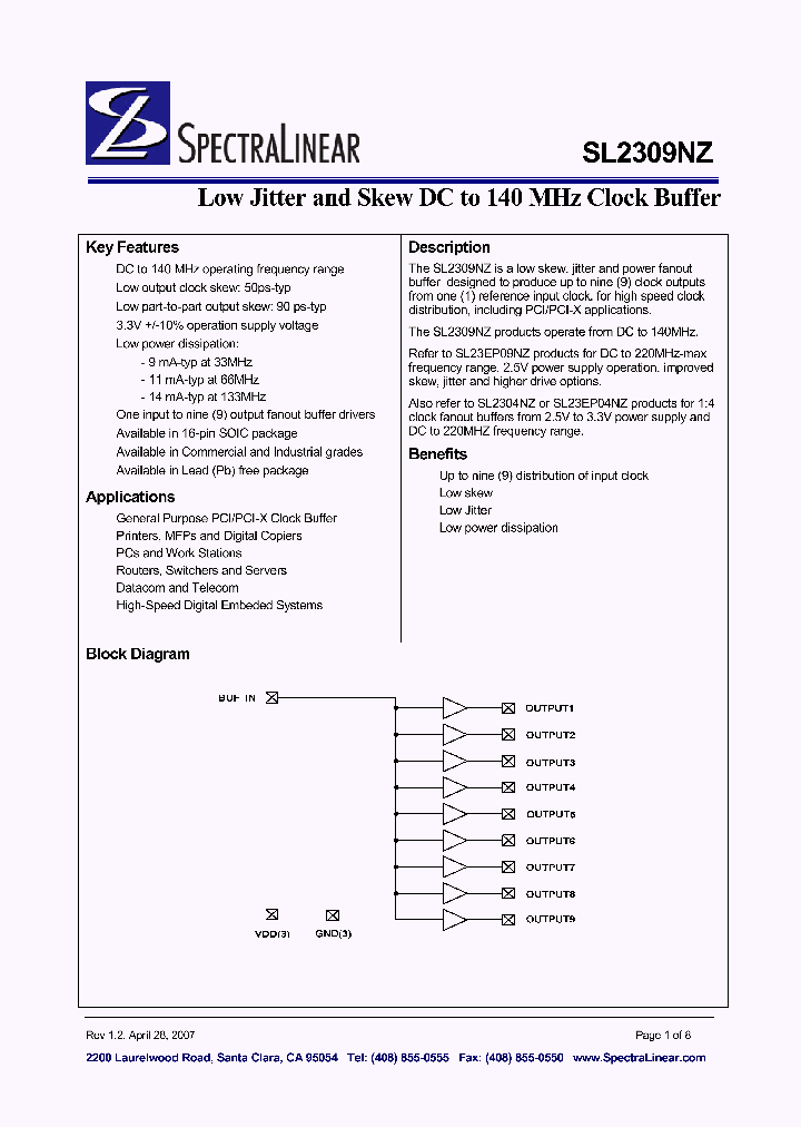 SL2309NZSC-1H_5003815.PDF Datasheet