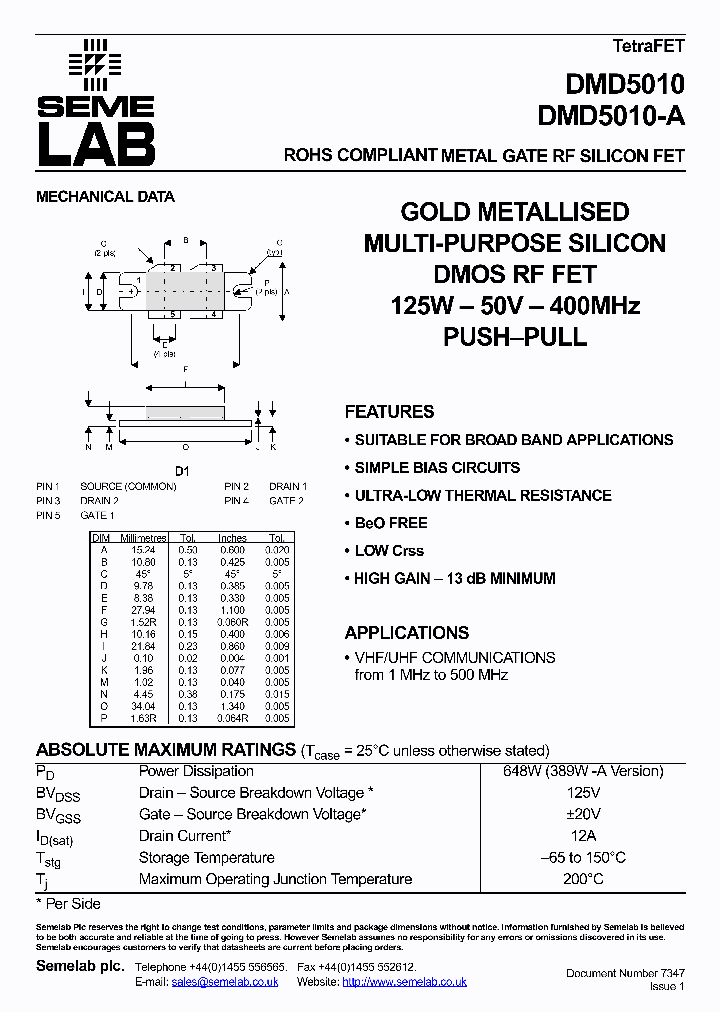 DMD5010_5004875.PDF Datasheet