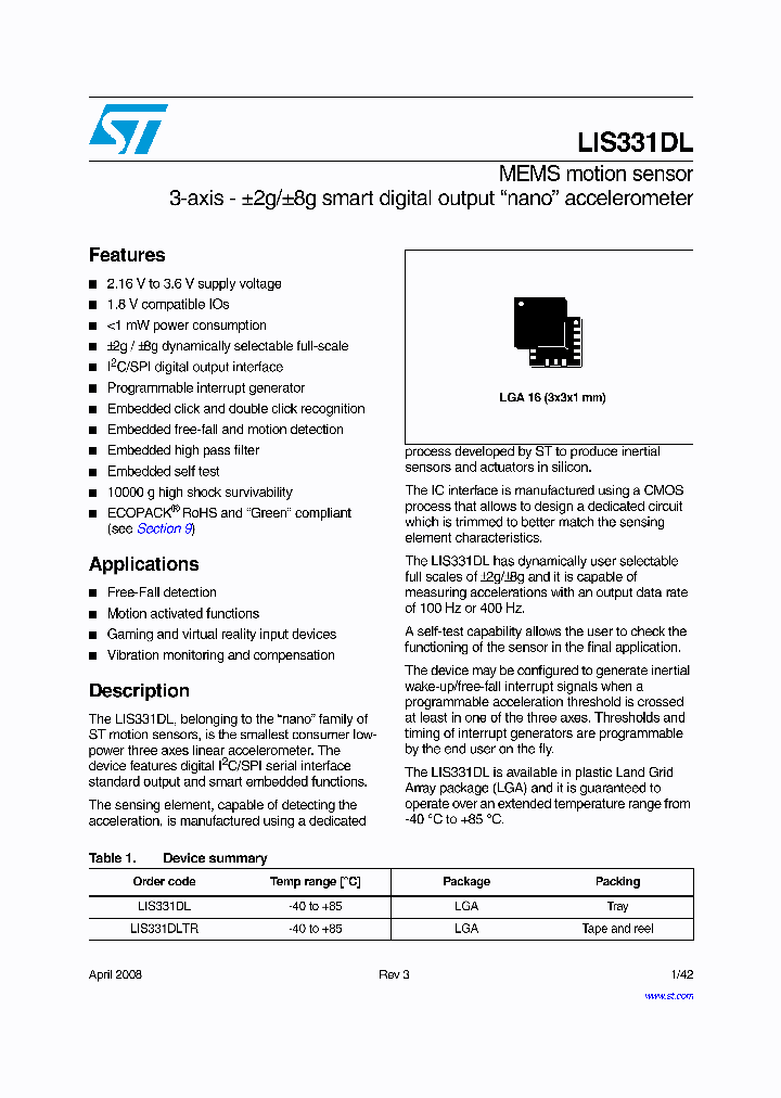 LIS331DL_5005061.PDF Datasheet