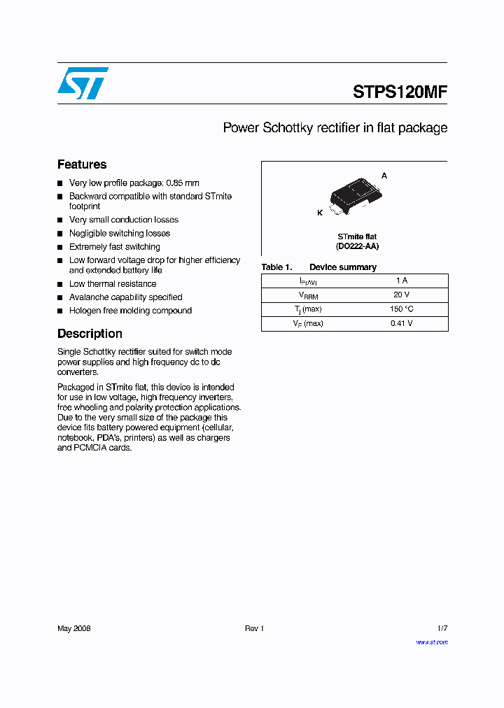 STPS120MF_5005270.PDF Datasheet
