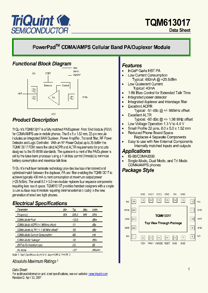 TQM613017_5005811.PDF Datasheet