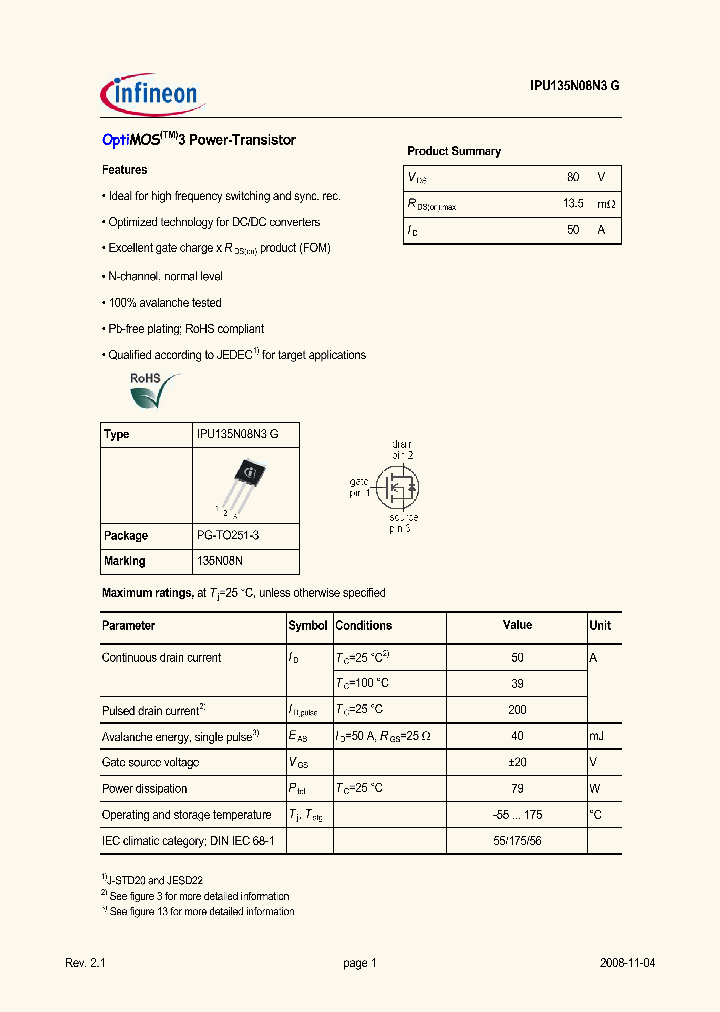 IPU135N08N3G_5006647.PDF Datasheet