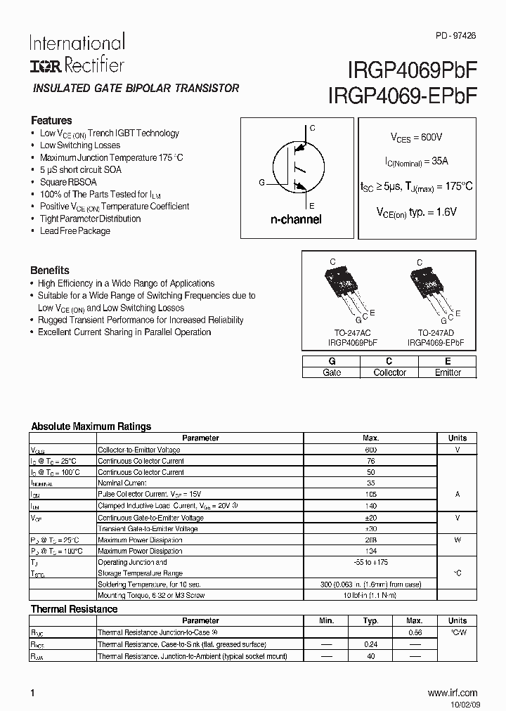 IRGP4069PBF_5007149.PDF Datasheet