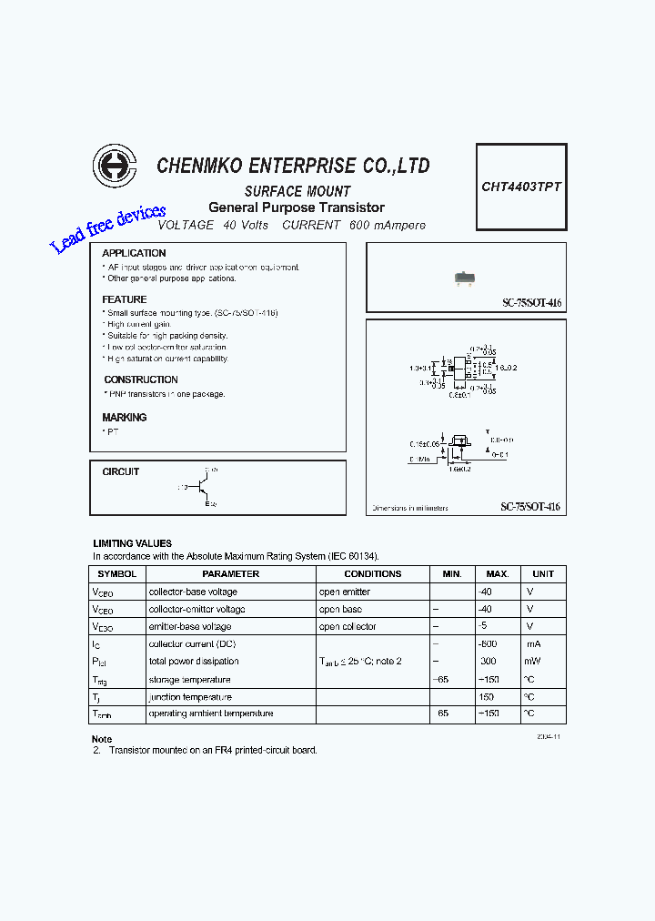 CHT4403TPT_5007484.PDF Datasheet