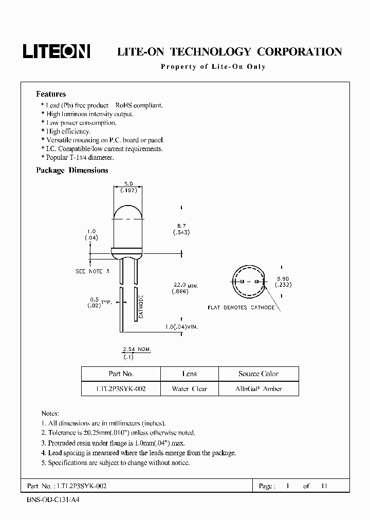LTL2P3SYK-002_5008805.PDF Datasheet