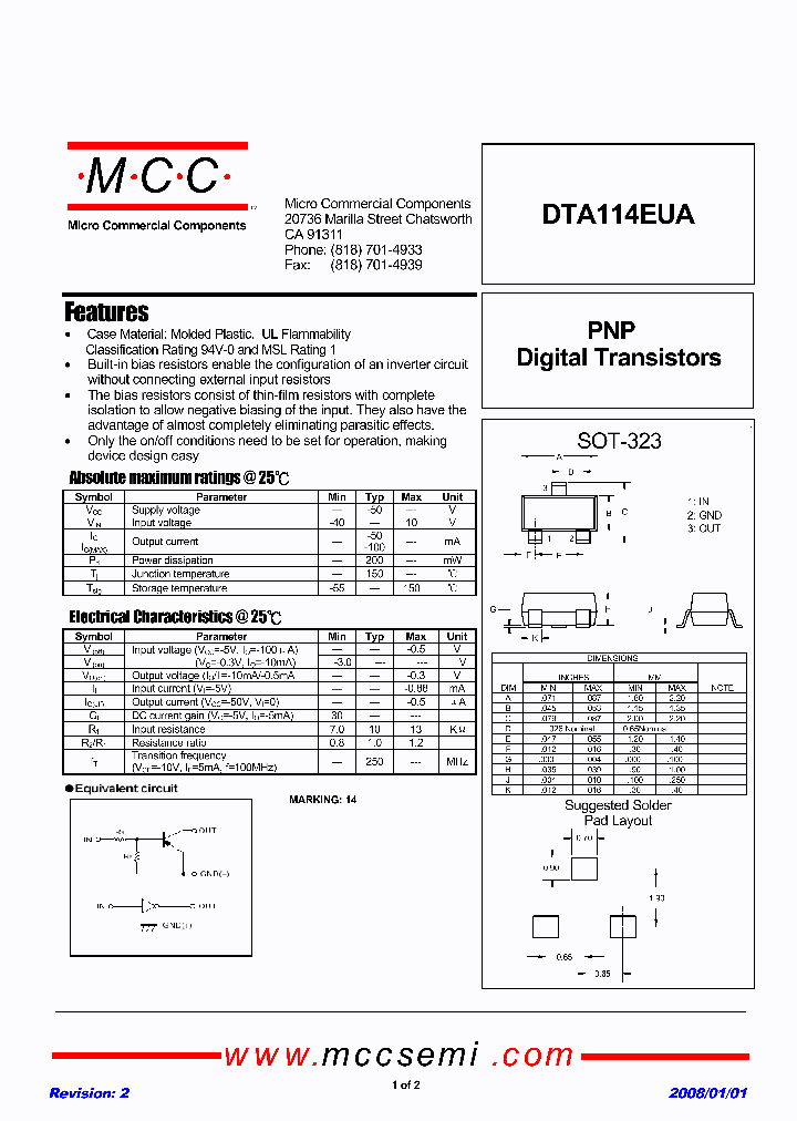 DTA114EUA_5009763.PDF Datasheet