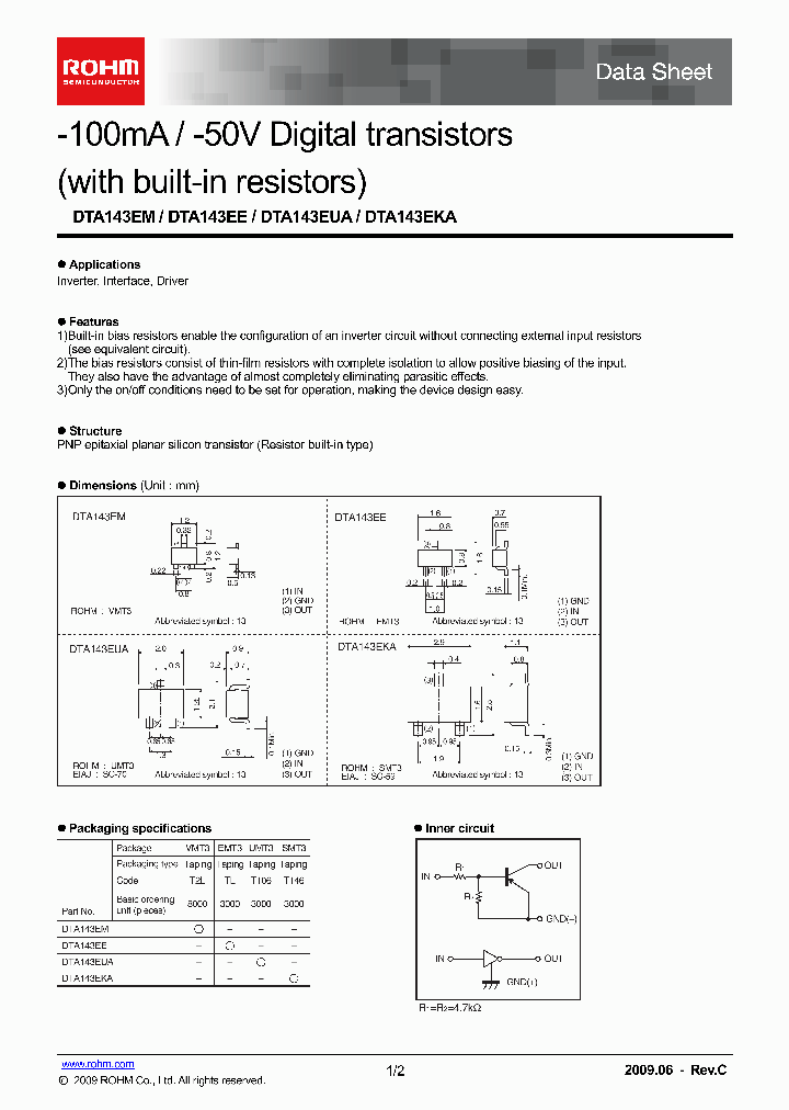 DTA143EUA_5009769.PDF Datasheet