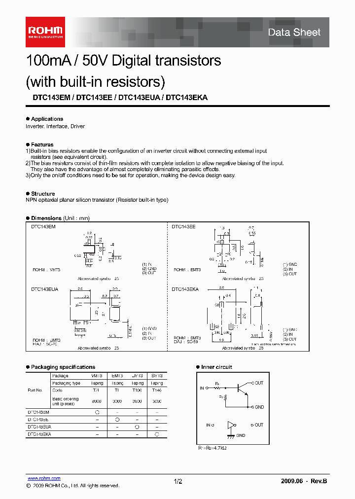 DTC143EUA_5009812.PDF Datasheet