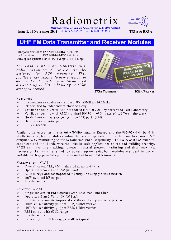 RX3A-869-10_5011612.PDF Datasheet