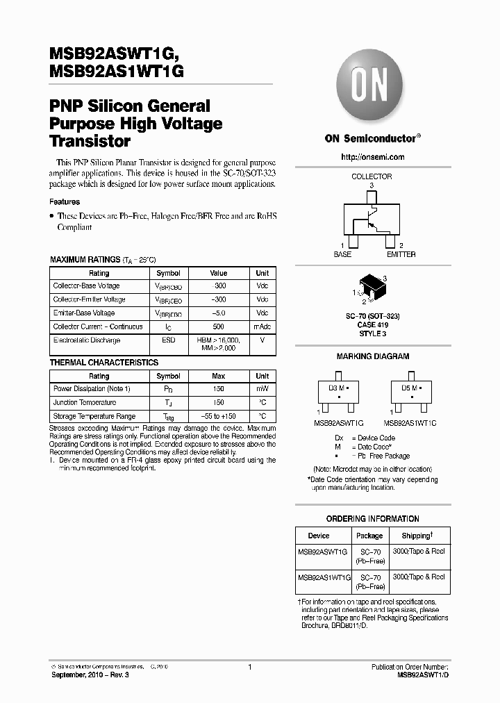 MSB92AS1WT1G_5012860.PDF Datasheet