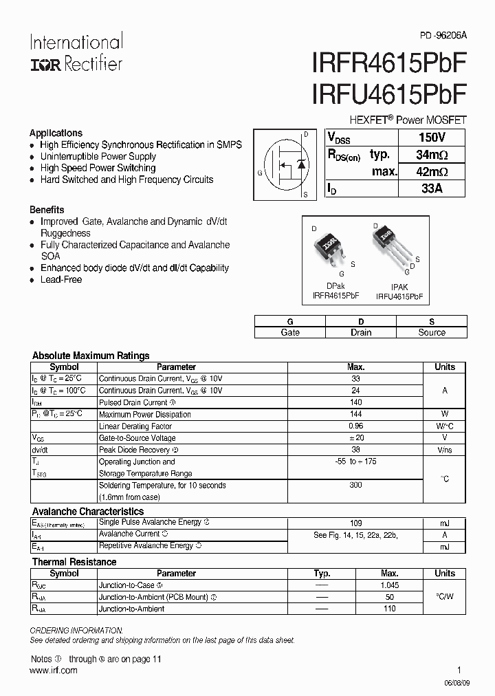 IRFR4615PBF_5013693.PDF Datasheet