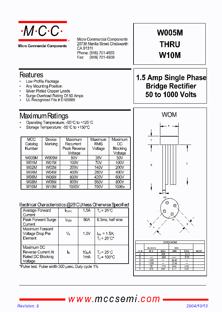W005M04_5013735.PDF Datasheet