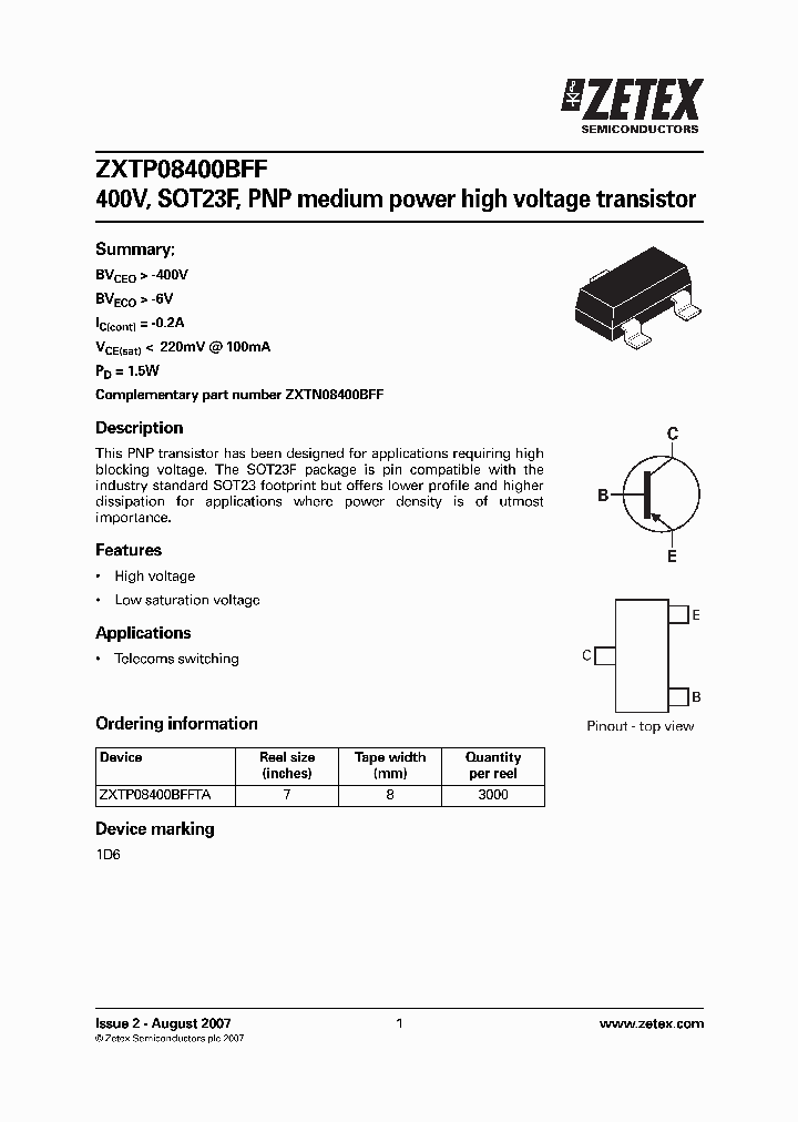 ZXTP08400BFF_5014023.PDF Datasheet