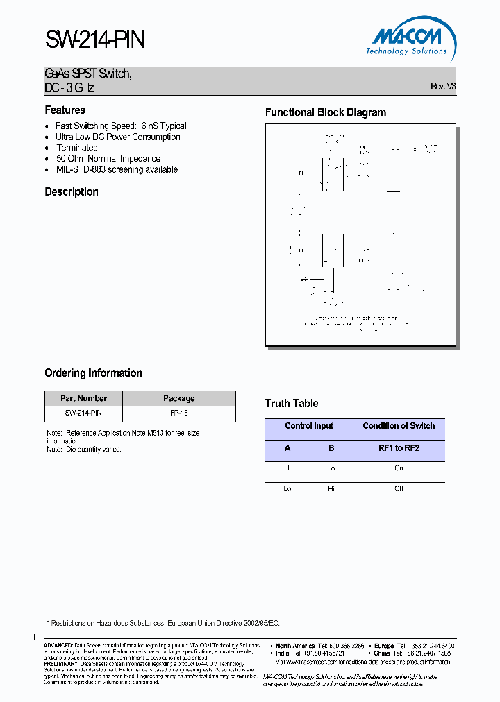 SW-214-PIN_5015225.PDF Datasheet