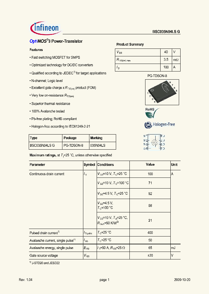 BSC035N04LSG_5017890.PDF Datasheet