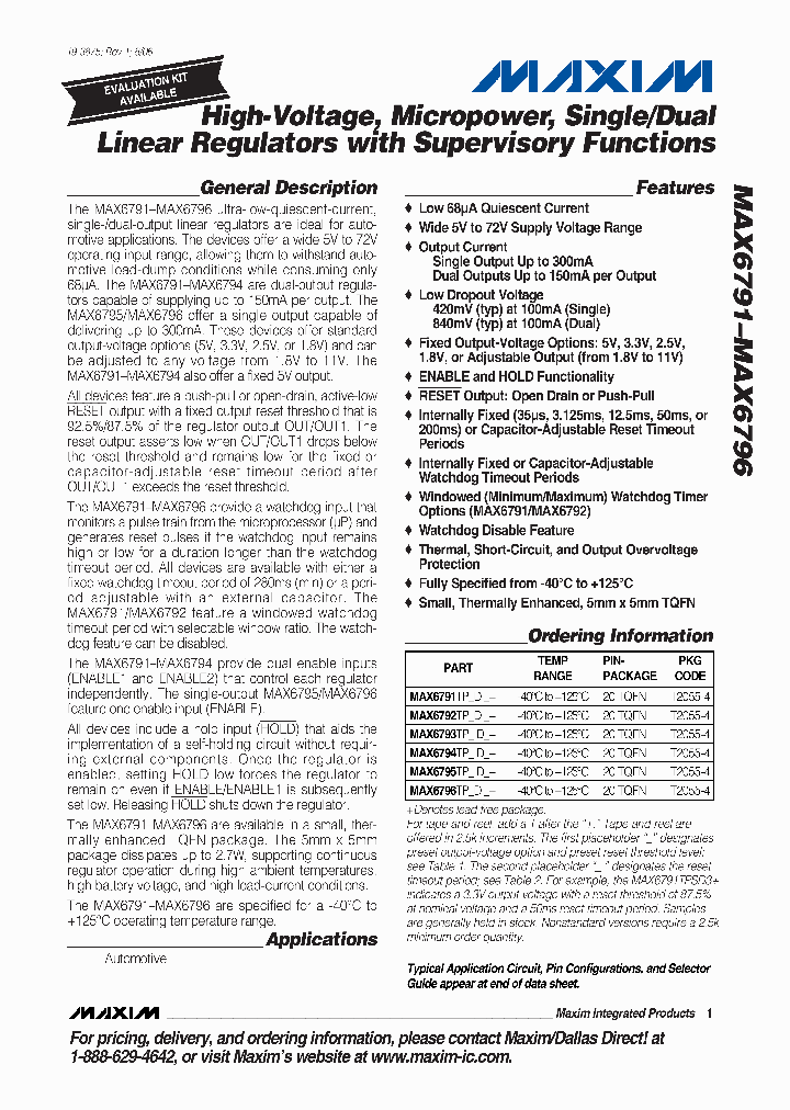 MAX6791TP_5019085.PDF Datasheet