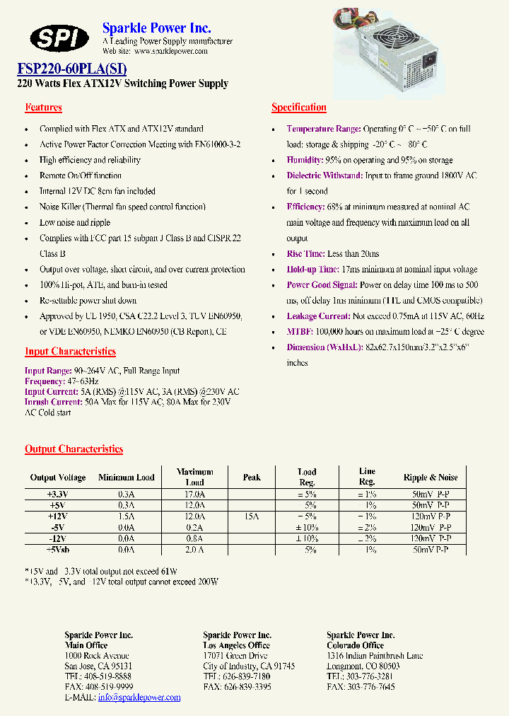 FSP220-60PLA_5020053.PDF Datasheet