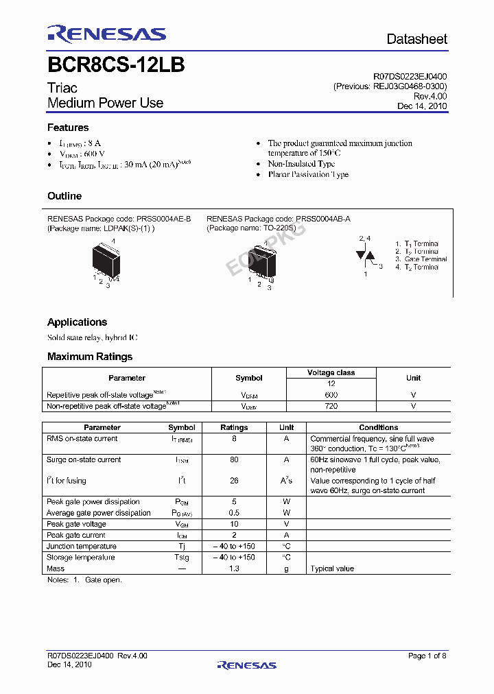 BCR8CS-12LB_5020610.PDF Datasheet