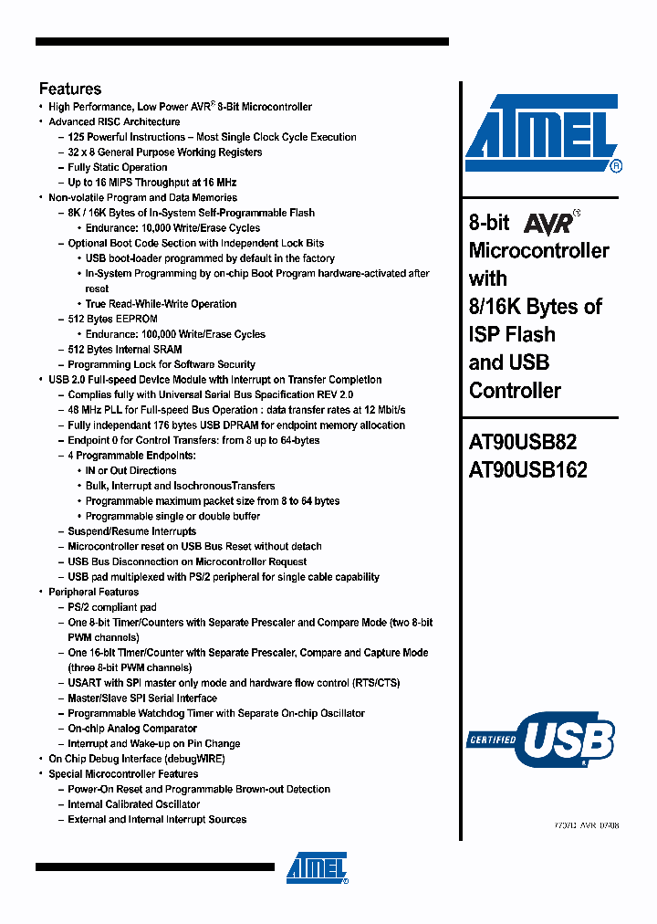 AT90USB162_5021271.PDF Datasheet