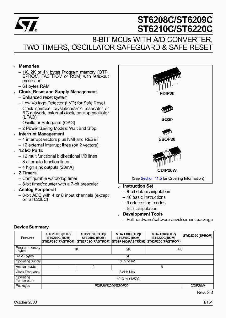 ST62E09LM6EPROM_5021422.PDF Datasheet