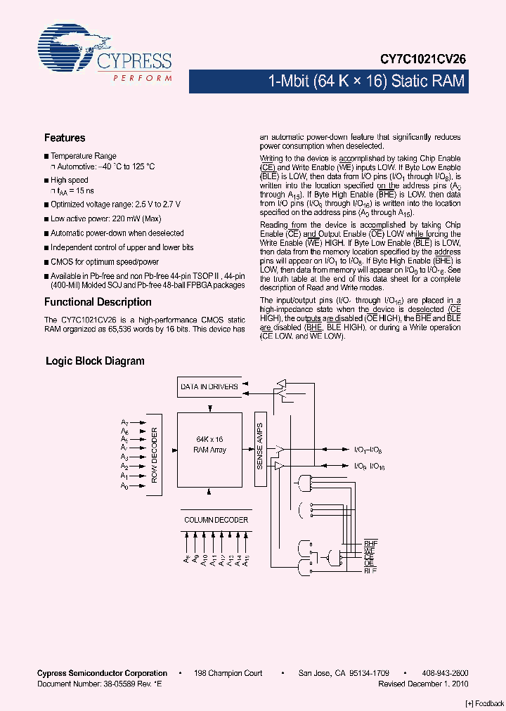 CY7C1021CV26-15ZSXE_5022149.PDF Datasheet