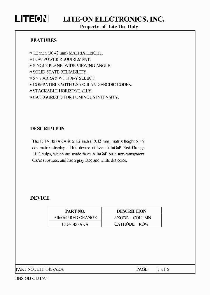 LTP-1457AKA_5025391.PDF Datasheet