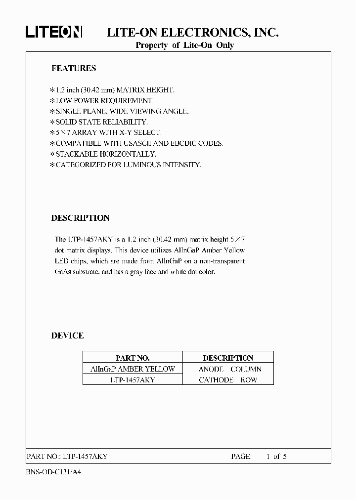 LTP-1457AKY_5025394.PDF Datasheet
