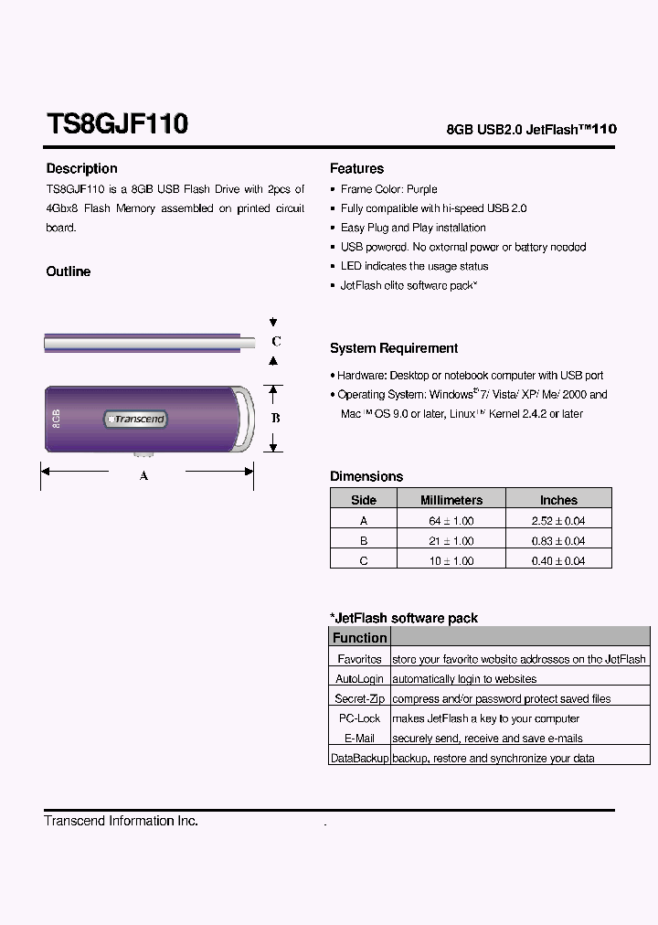TS8GJF110_5025460.PDF Datasheet