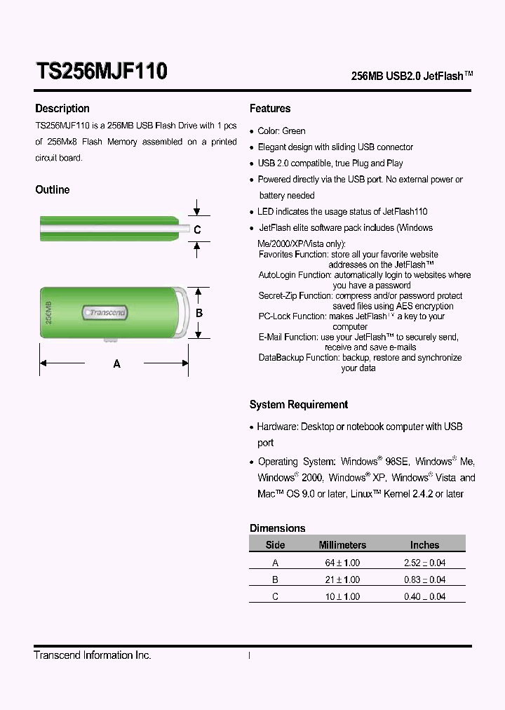 TS256MJF110_5025461.PDF Datasheet