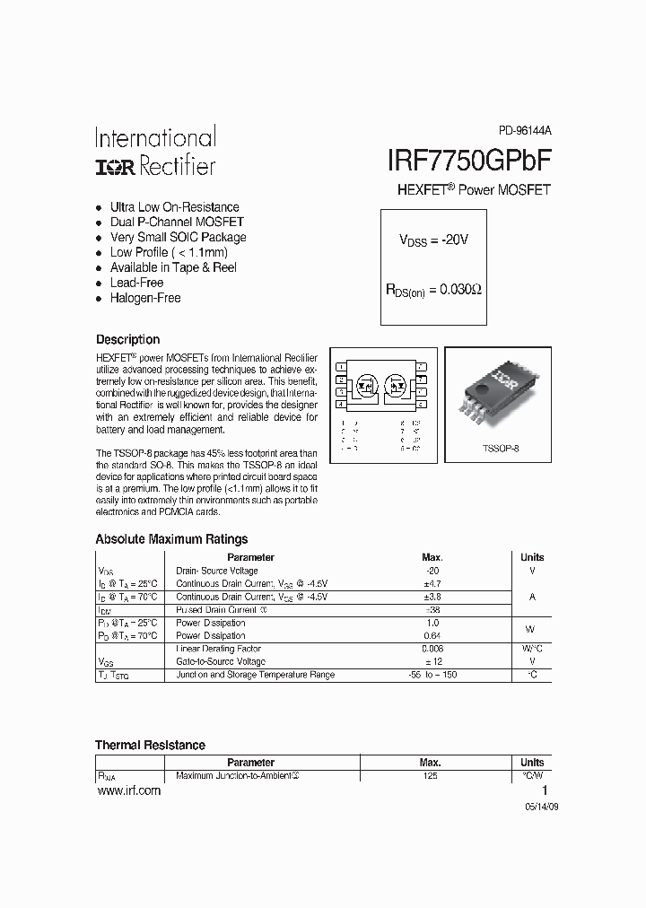 IRF7750GPBF_5026409.PDF Datasheet