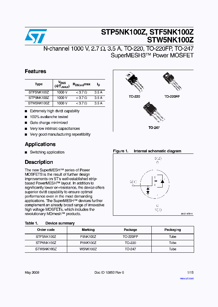 STF5NK100Z_5026590.PDF Datasheet