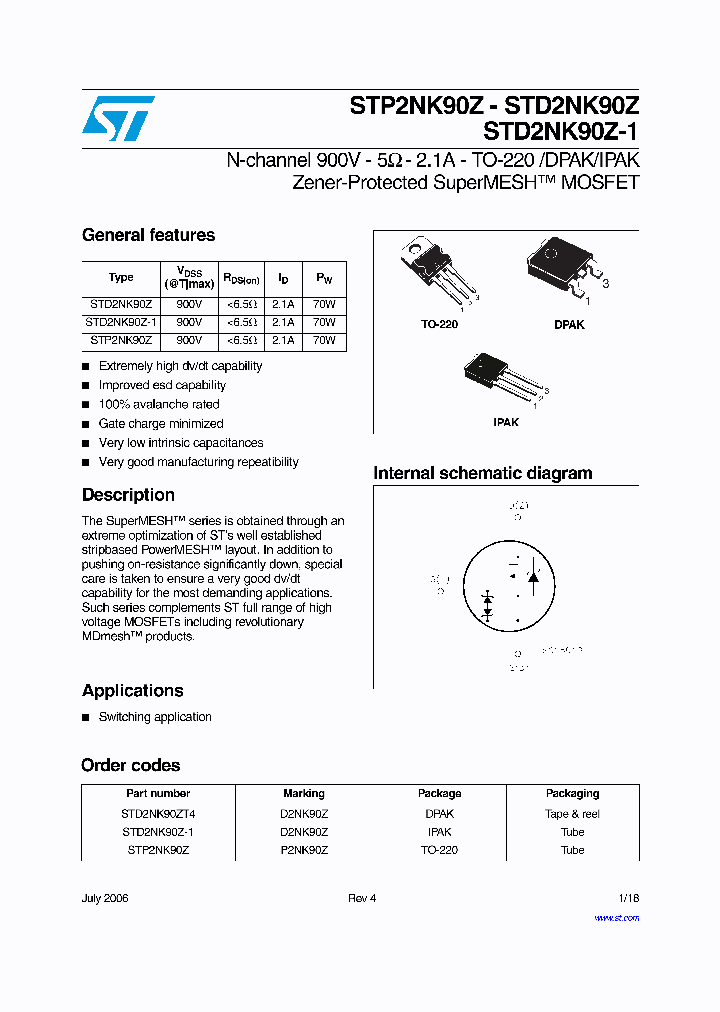 STD2NK90Z06_5026673.PDF Datasheet