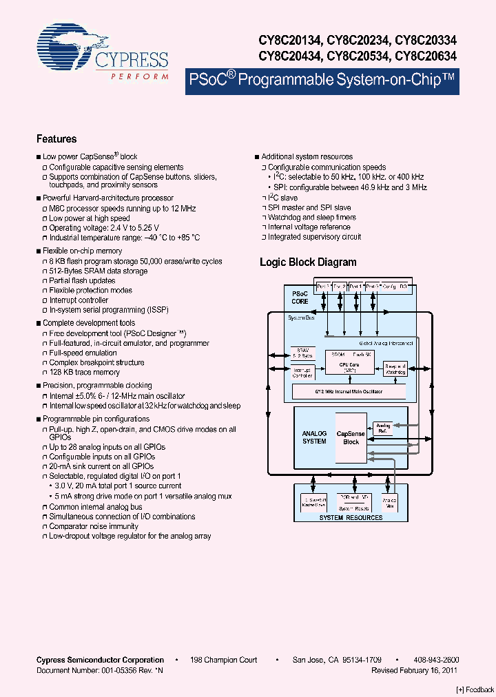 CY8C20434-12LQXI_5026941.PDF Datasheet