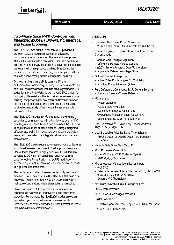 ISL6322GCRZ_5028834.PDF Datasheet