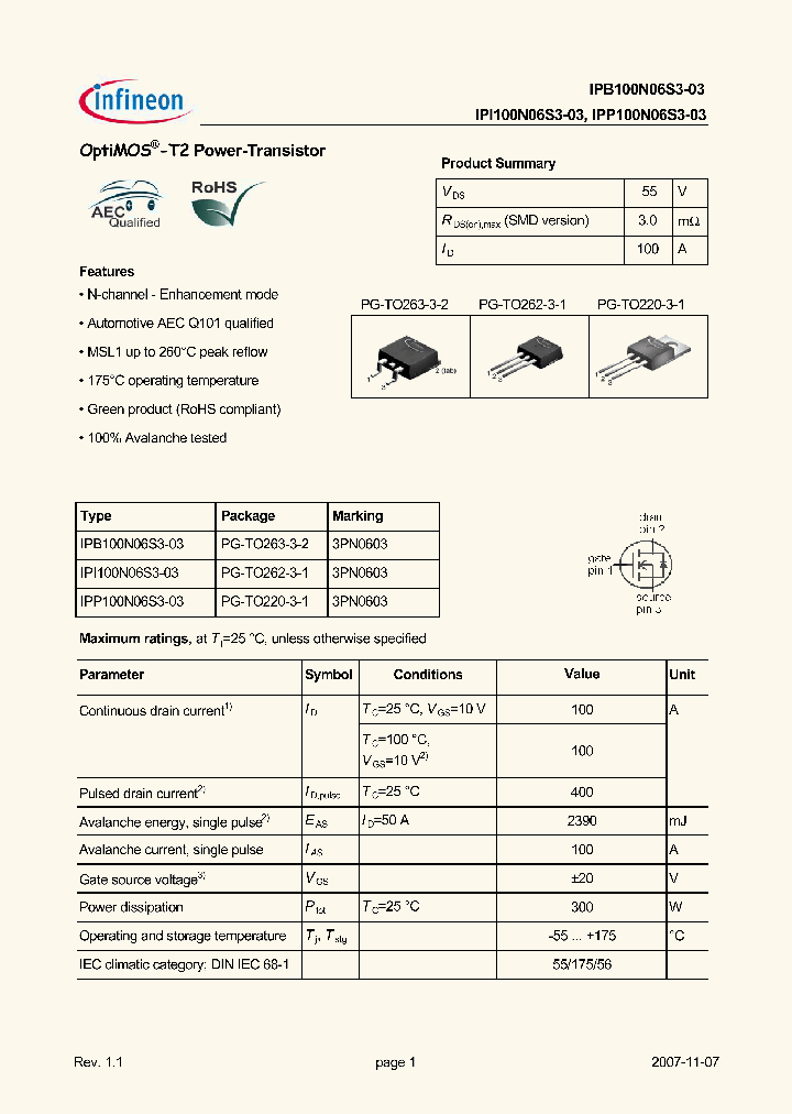 IPI100N06S3-03_5030644.PDF Datasheet