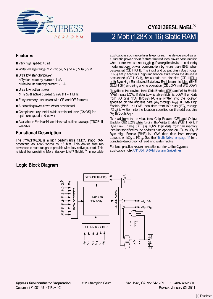 CY62136ESL11_5031620.PDF Datasheet