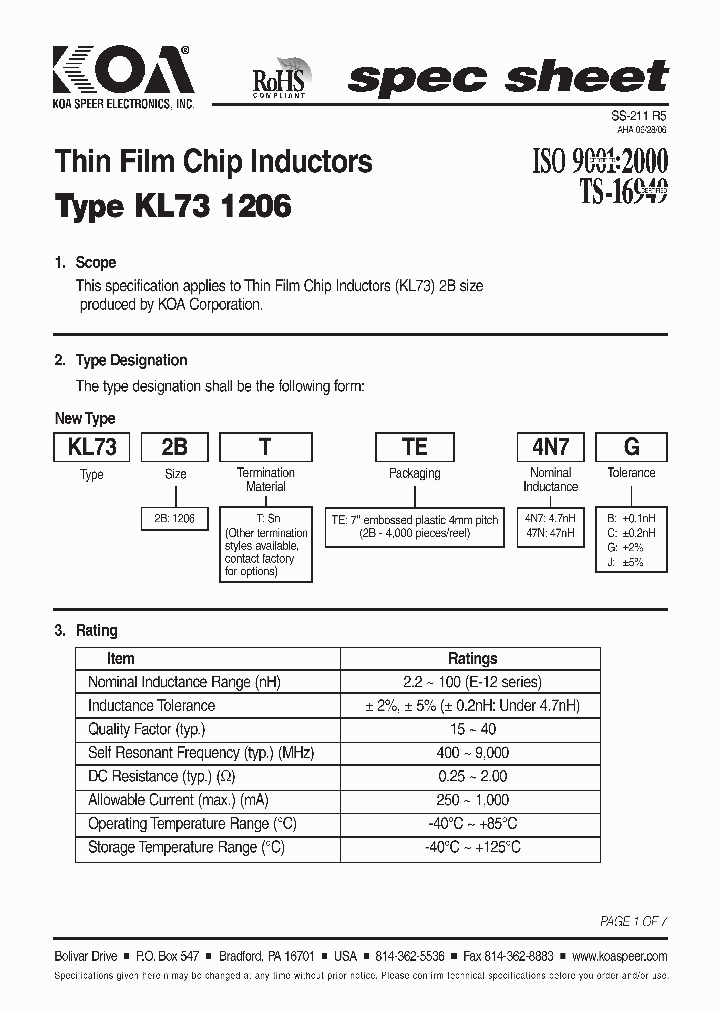 KL732BTTE4N7_5031945.PDF Datasheet