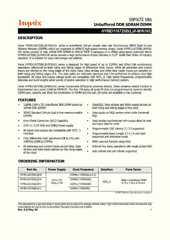 HYMD116725BL8-H_5032725.PDF Datasheet