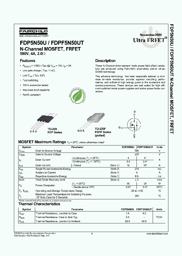 FDPF5N50UT_5032911.PDF Datasheet
