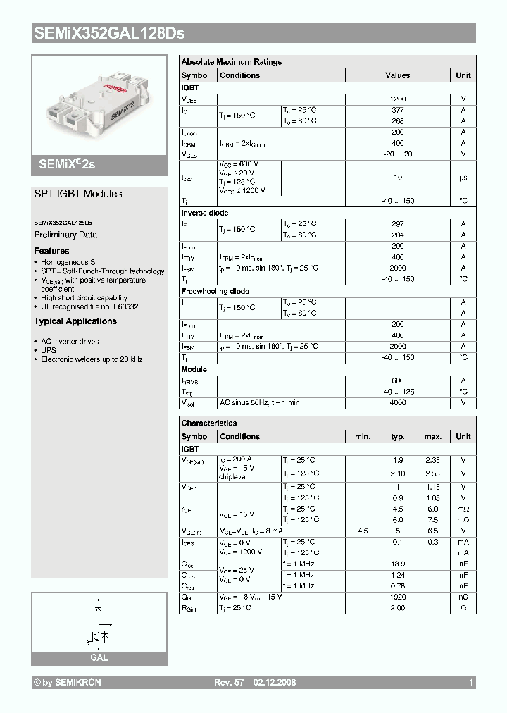 SEMIX352GAL128DS_5033928.PDF Datasheet