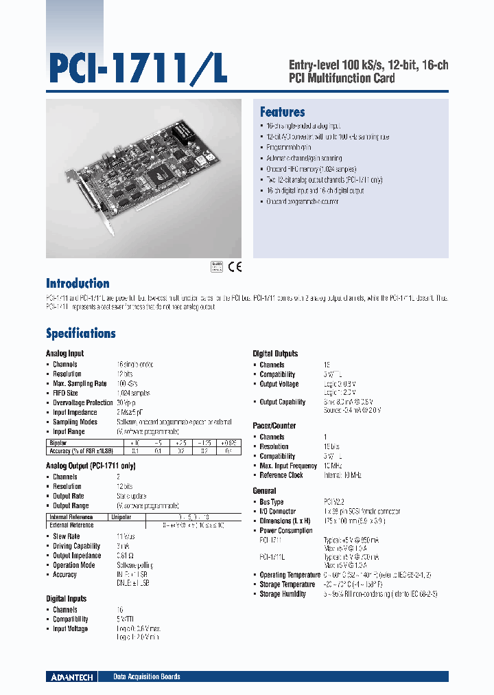 PCI-1711_5035275.PDF Datasheet