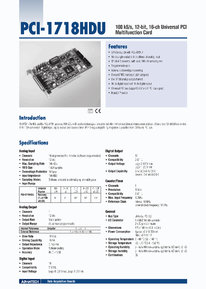 PCI-1718HDU_5035276.PDF Datasheet