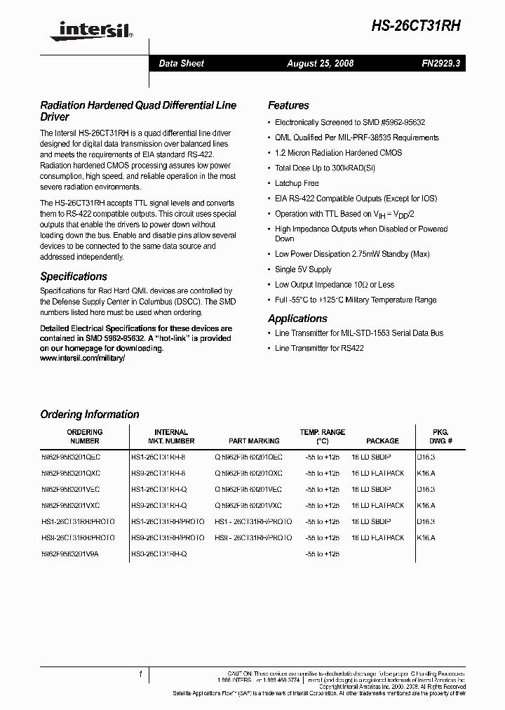 HS9-26CT31RHPROTO_5035803.PDF Datasheet
