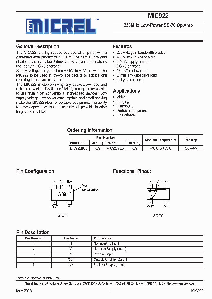 MIC922YC5_5036377.PDF Datasheet