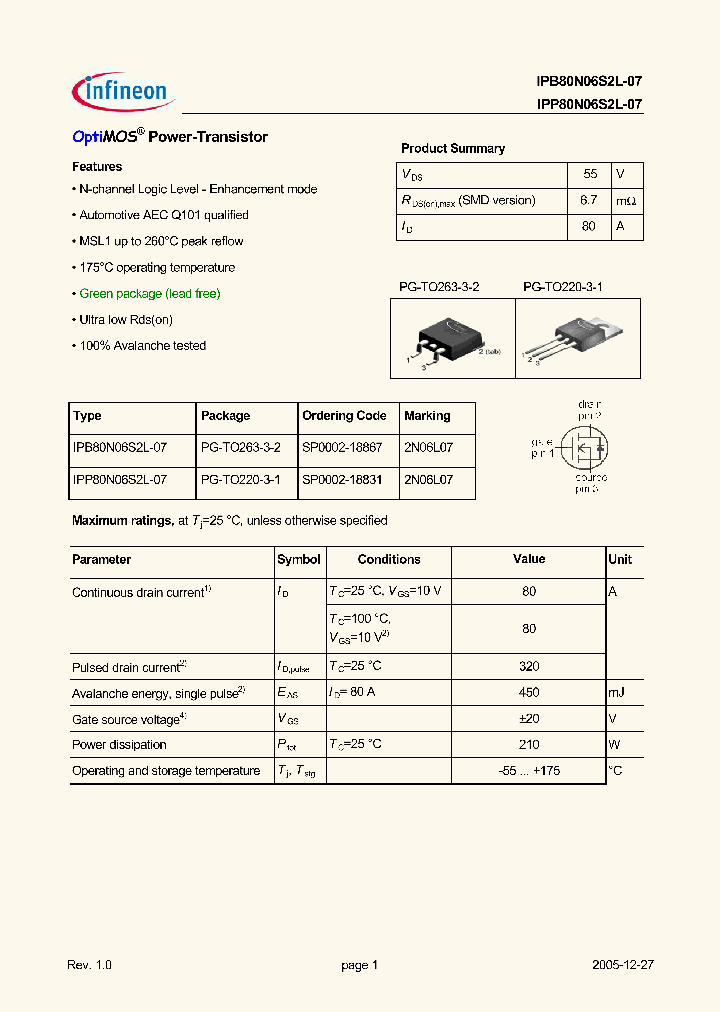 IPB80N06S2L-07_5036488.PDF Datasheet