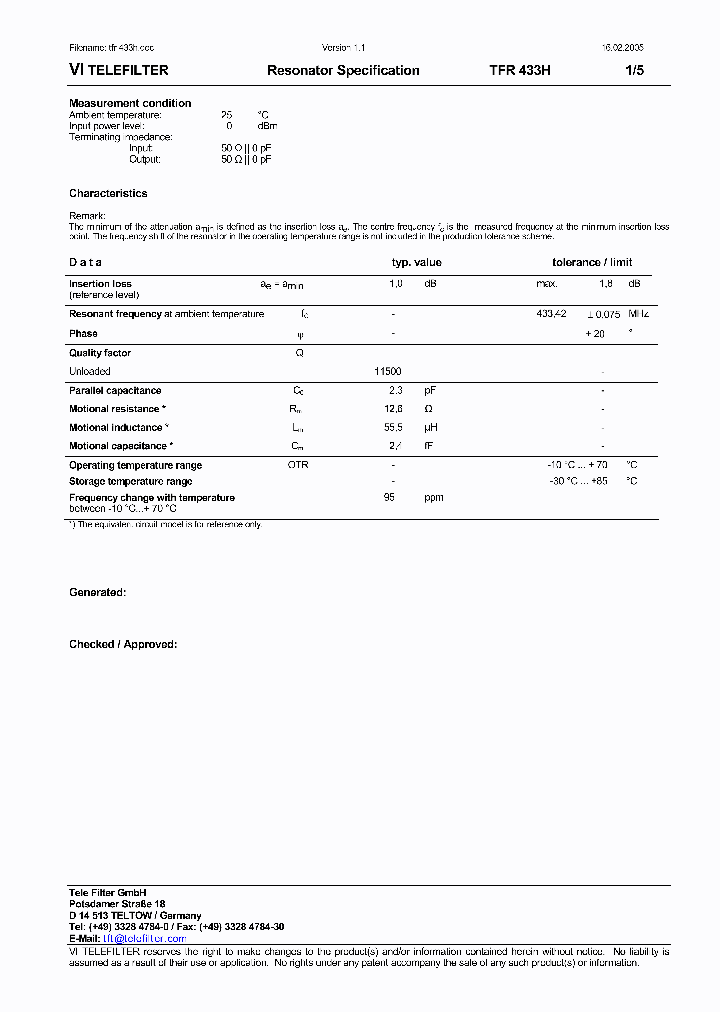 TFR433H05_5038763.PDF Datasheet