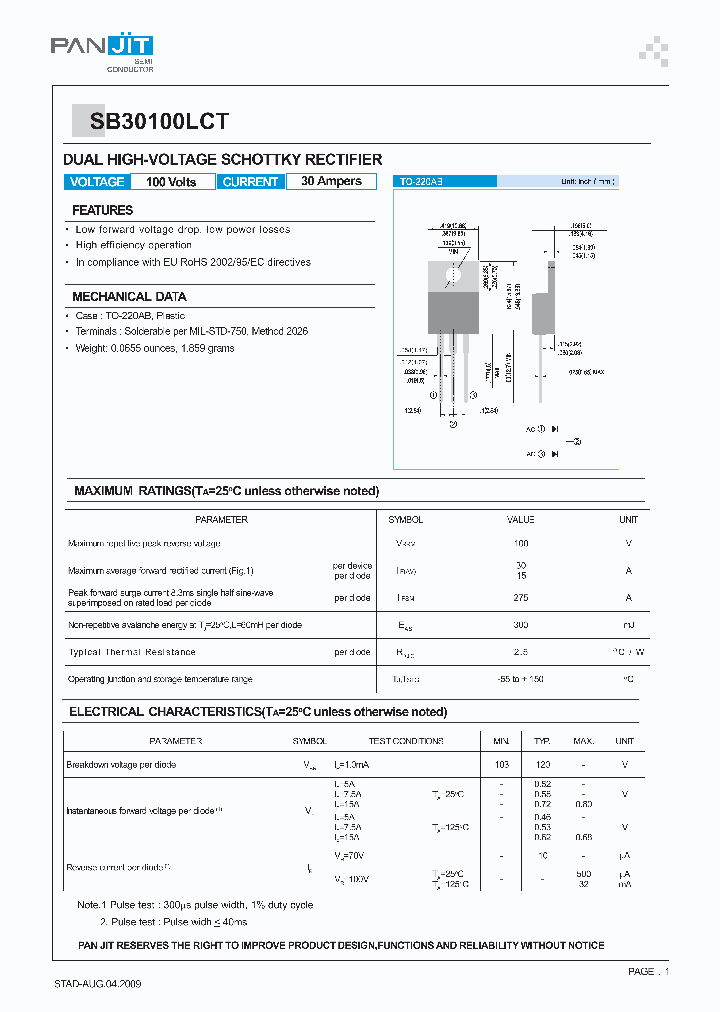 SB30100LCT_5038834.PDF Datasheet